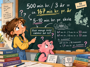 Børn diskuterer skolebudgetter og ressourcer